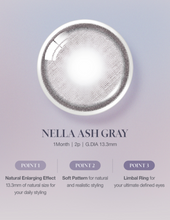 Cargar imagen en el visor de la galería, Pre-Order OLENS Nella Ash Gray Monthly (Prescription 0.00~-8.00, 1 Pair)
