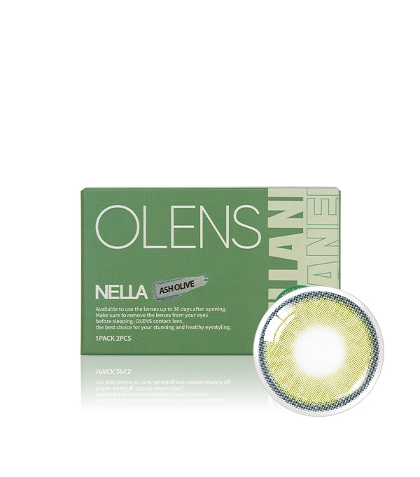 Pre-Order O-lens Nella Ash Olive (Prescription 0.00~-8.00, 1 Pair, 1 Month)